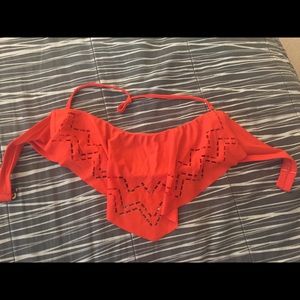Orange Cutout Bikini Top